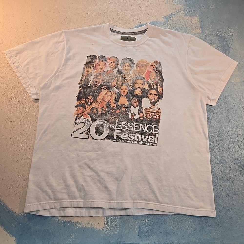 Essence Festival 20th Anniversary XL T Shirt White New Orleans‎ 2014 Mexico GUC
